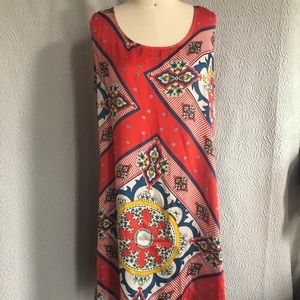 Coral silky bandana lightweight summer dress